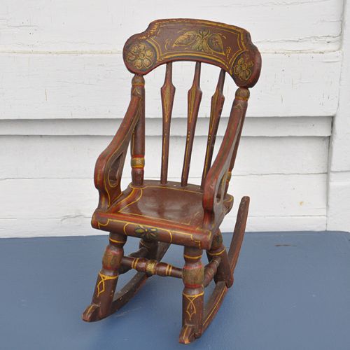 Painted Doll Rocking Chair
