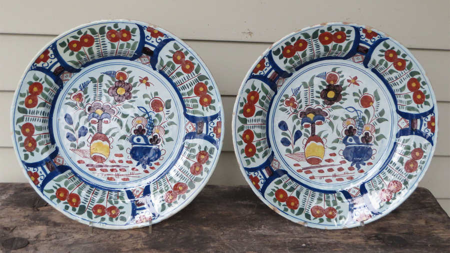 Pair of Dutch Delft Chargers