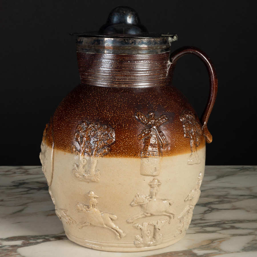 English Brown Stoneware Pitcher