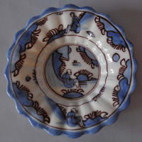 Scalloped Tin Glazed Plate