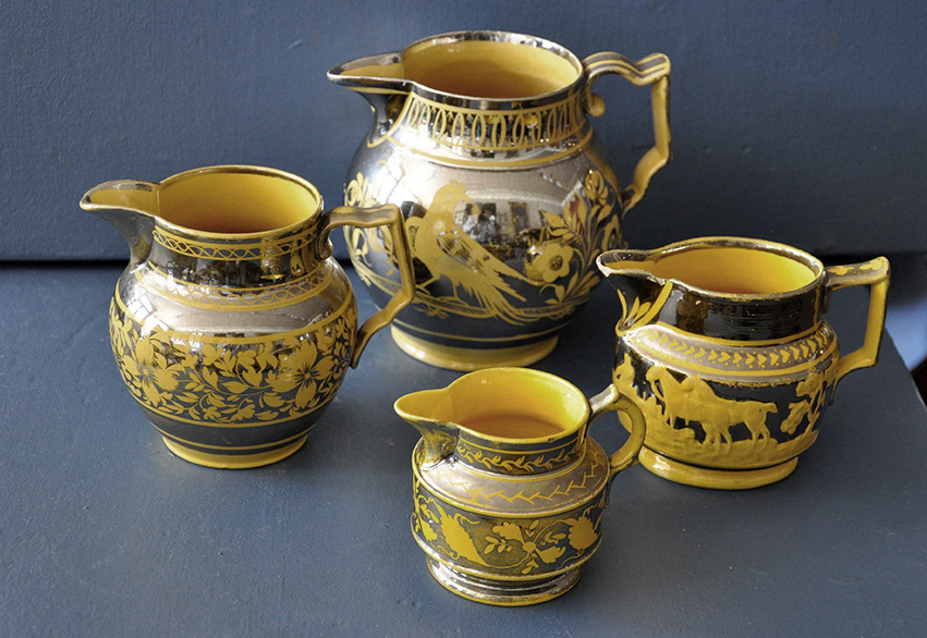 Silver Luster with Yellow Decoration