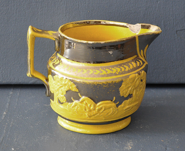Silver Luster with Yellow Decoration